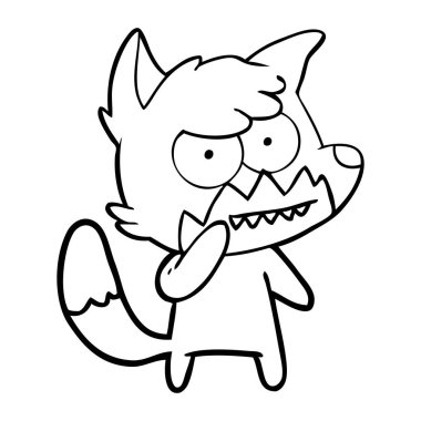 vektör çizim karikatür sırıtan Fox