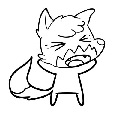 kızgın çizgi film fox vektör çizim