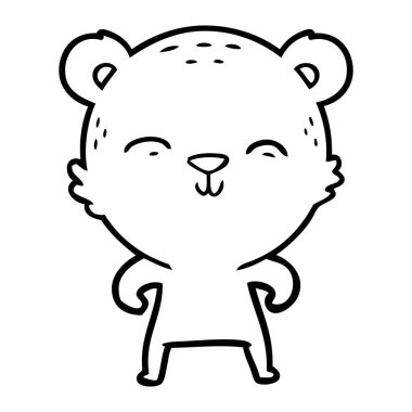 mutlu karikatür ayı vektör çizim