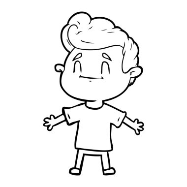 mutlu çizgi film adam vektör çizim