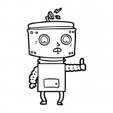 Çizgi film robotunun vektör çizimi 