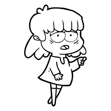 vektör çizim karikatür yorgun kadın