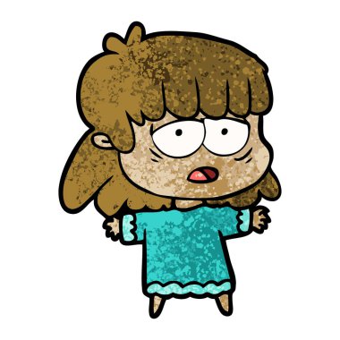 vektör çizim karikatür yorgun kadın