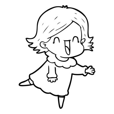 vektör çizim karikatür mutlu kadın