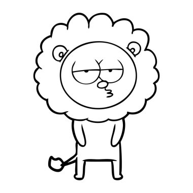 vektör çizim karikatür Yorgun aslan