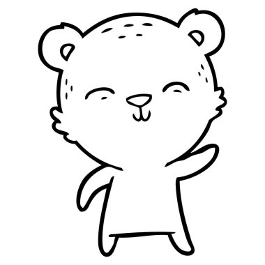 mutlu karikatür ayı vektör çizim