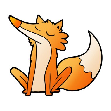 Çizgi film tilkisinin vektör çizimi