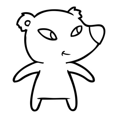 Tatlı çizgi film ayısının vektör çizimi