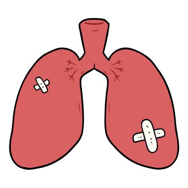 vektör çizim karikatür akciğer