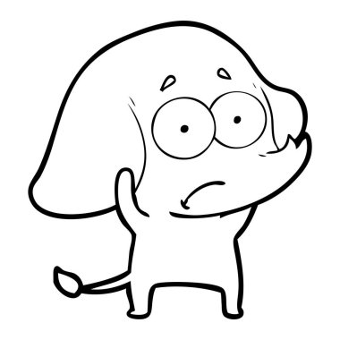 vektör çizim karikatür emin fil