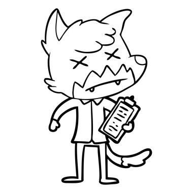 Çizgi film tilkisinin vektör çizimi