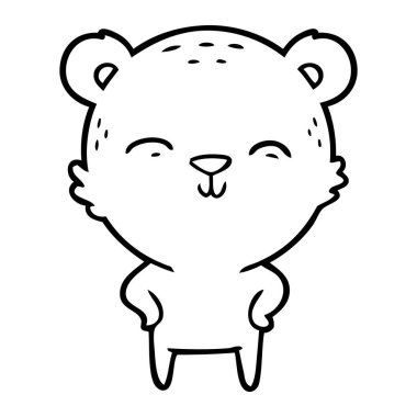 mutlu karikatür ayı el HIPS ile