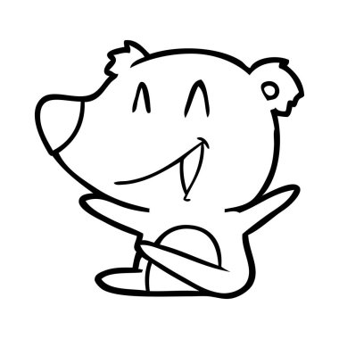  ayı karikatür gülen vektör çizim