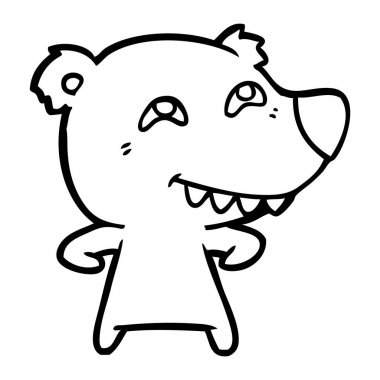 Diş gösterilen çizgi film ayı