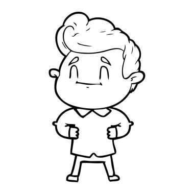 mutlu çizgi film adam vektör çizim