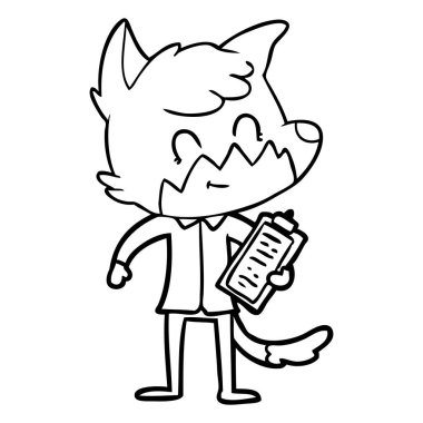 karikatür mutlu fox satıcısı