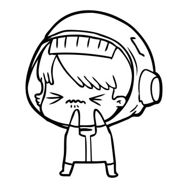 vektör çizim karikatür kız ağlıyor