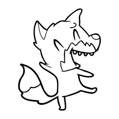 Tilki çizgi film gülen vektör çizim