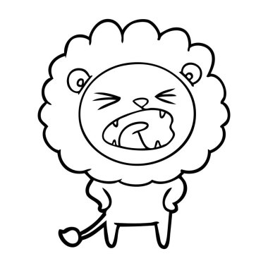 Çizgi film aslanının vektör çizimi