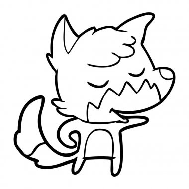 vektör çizim dostu karikatür Fox