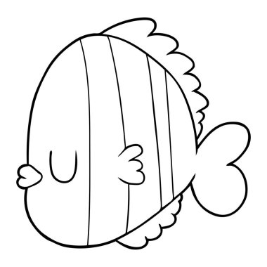 vektör çizim karikatür egzotik balık