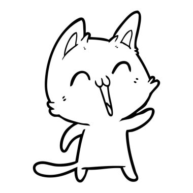 sistemindaki mutlu karikatür kedi