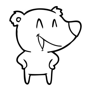  ayı karikatür gülen vektör çizim