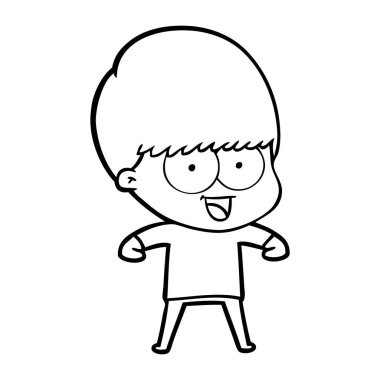 mutlu çizgi film çocuk vektör çizim