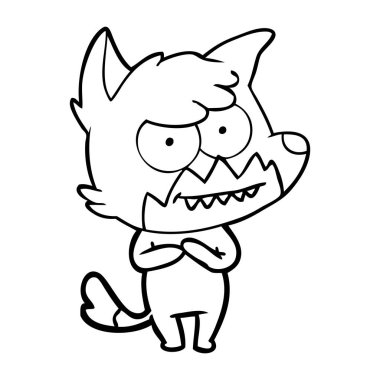 vektör çizim karikatür sırıtan Fox