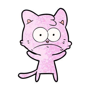 vektör çizim karikatür gergin kedi