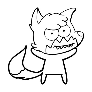 vektör çizim karikatür sırıtan Fox