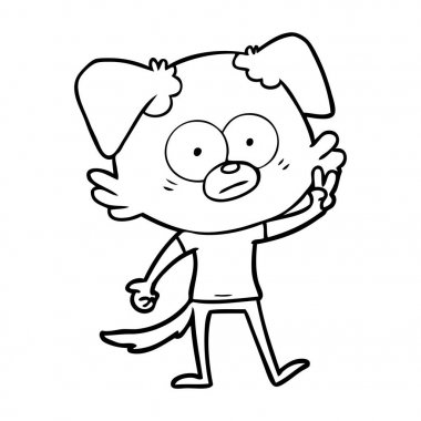 vektör çizim gergin köpek çizgi film