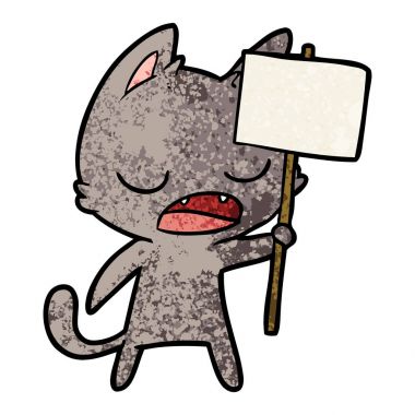 kedi karikatür konuşma vektör çizim