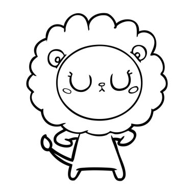 Çizgi film aslanının vektör çizimi