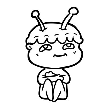 Dostu karikatür spaceman vektör çizim