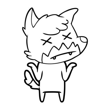 Çizgi film tilkisinin vektör çizimi