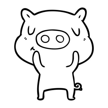 vektör çizim karikatür içerik domuz