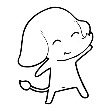 vektör çizim sevimli çizgi fil