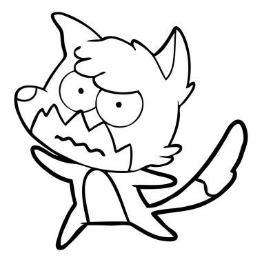 vektör çizim karikatür rahatsız fox