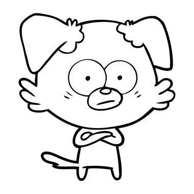 vektör çizim gergin köpek çizgi film