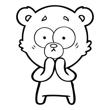 vektör çizim endişeli ayı çizgi film