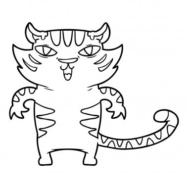 Karikatür Kaplanı 'nın Vektör İllüstrasyonu