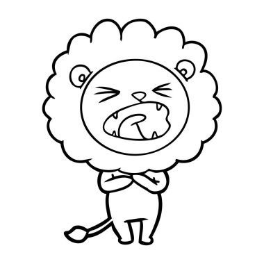 Çizgi film aslanının vektör çizimi