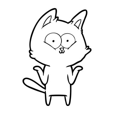 omuzlarında shrugging karikatür kedi