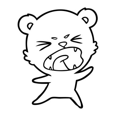 kızgın çizgi film ayı vektör çizim