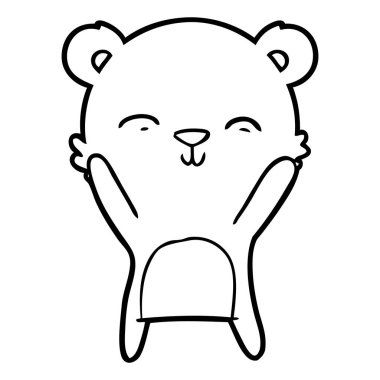 mutlu karikatür kutup ayısı