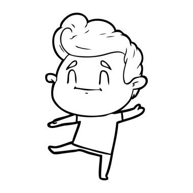 mutlu çizgi film adam vektör çizim