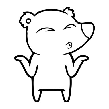 vektör çizim karikatür ayı shrugging