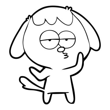 vektör çizim karikatür köpek yorgun