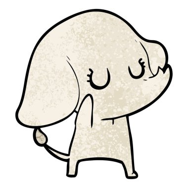 vektör çizim sevimli çizgi fil